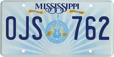 MS license plate OJS762