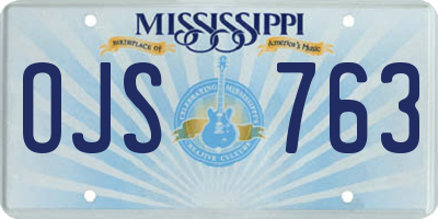 MS license plate OJS763