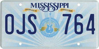 MS license plate OJS764