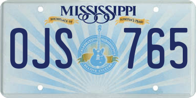 MS license plate OJS765
