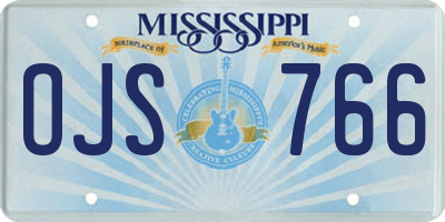 MS license plate OJS766