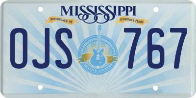 MS license plate OJS767