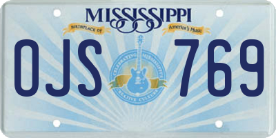 MS license plate OJS769