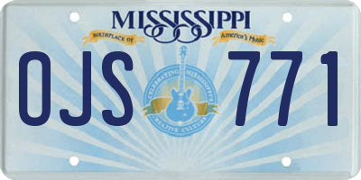 MS license plate OJS771