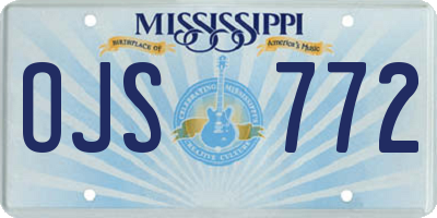 MS license plate OJS772