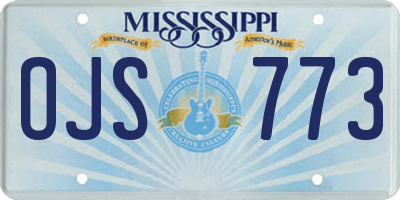 MS license plate OJS773