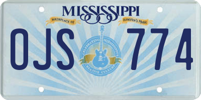 MS license plate OJS774