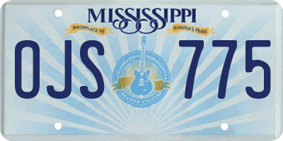 MS license plate OJS775