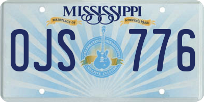 MS license plate OJS776