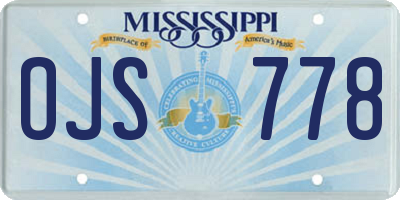 MS license plate OJS778