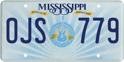 MS license plate OJS779