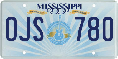 MS license plate OJS780
