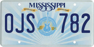 MS license plate OJS782