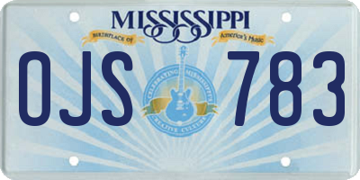 MS license plate OJS783