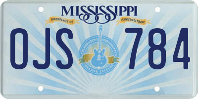 MS license plate OJS784
