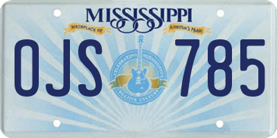 MS license plate OJS785