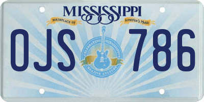 MS license plate OJS786
