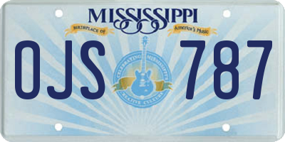 MS license plate OJS787