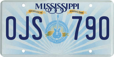 MS license plate OJS790