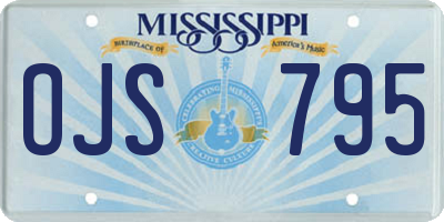 MS license plate OJS795
