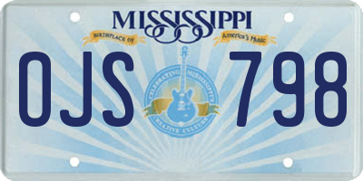 MS license plate OJS798