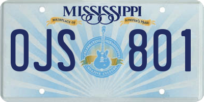 MS license plate OJS801