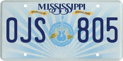 MS license plate OJS805