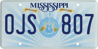 MS license plate OJS807