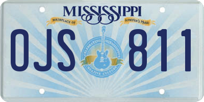 MS license plate OJS811