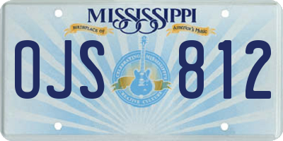 MS license plate OJS812