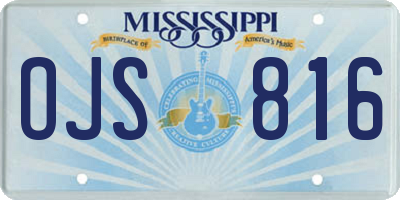 MS license plate OJS816