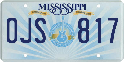 MS license plate OJS817