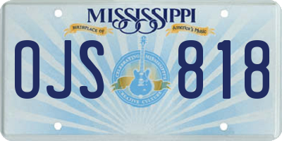 MS license plate OJS818