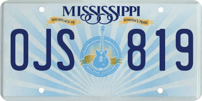MS license plate OJS819