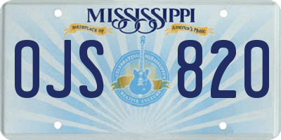 MS license plate OJS820