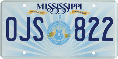 MS license plate OJS822