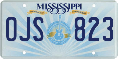 MS license plate OJS823