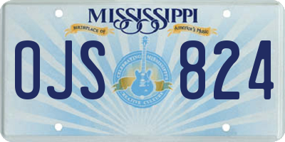 MS license plate OJS824