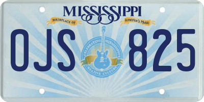 MS license plate OJS825