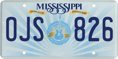 MS license plate OJS826