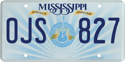 MS license plate OJS827