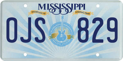 MS license plate OJS829