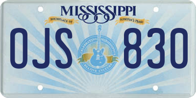 MS license plate OJS830