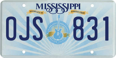 MS license plate OJS831