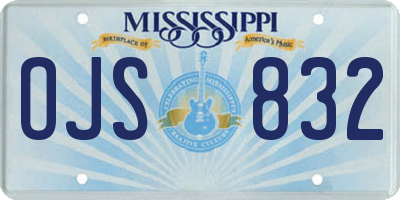 MS license plate OJS832