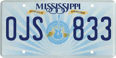MS license plate OJS833