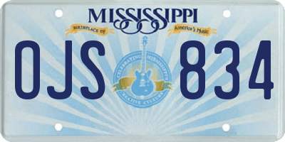 MS license plate OJS834