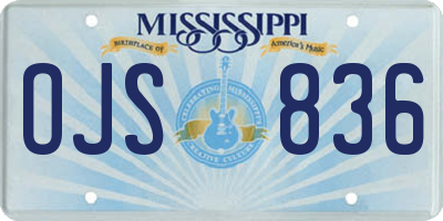 MS license plate OJS836