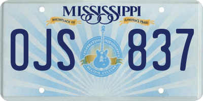 MS license plate OJS837
