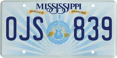 MS license plate OJS839